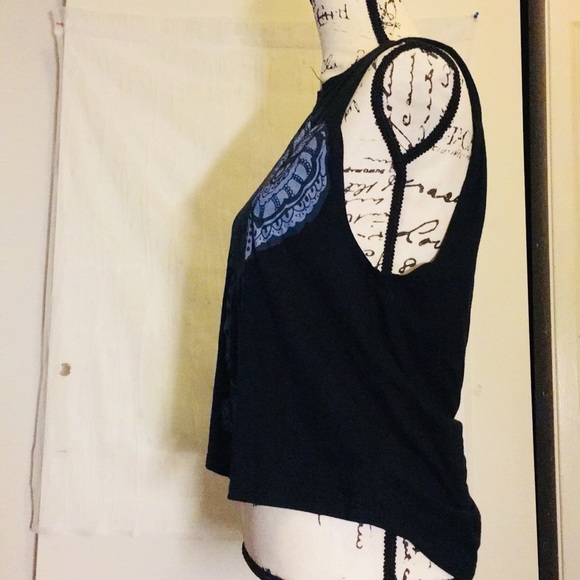 Black and blue elephant African print muscle tee - Picture 2 of 4